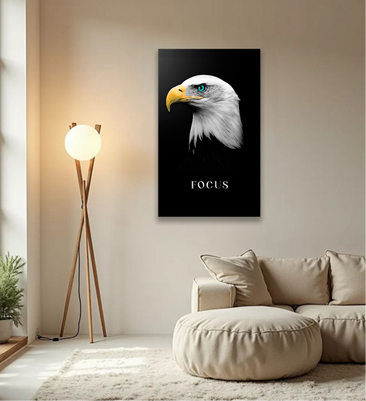 The Eagle Focused — Single Panel Motivational Metal Wall Art