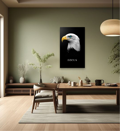 The Eagle Focused — Single Panel Motivational Metal Wall Art