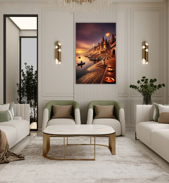 Sunset Over the Holy River Metal Art Print Store | Elite Prrintex