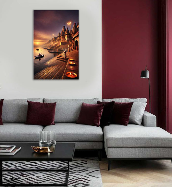 Sunset Over the Holy River Metal Art Print Store | Elite Prrintex